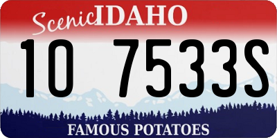 ID license plate 1O7533S