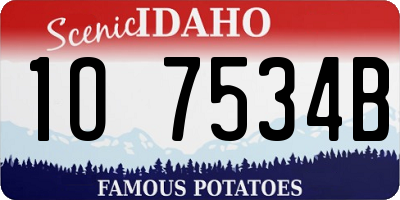 ID license plate 1O7534B