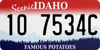 ID license plate 1O7534C