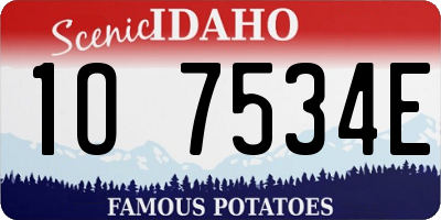 ID license plate 1O7534E