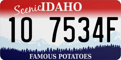 ID license plate 1O7534F