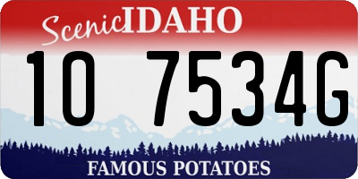 ID license plate 1O7534G