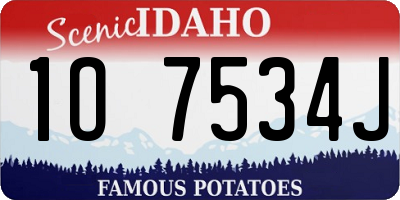 ID license plate 1O7534J