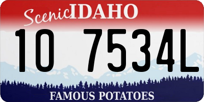ID license plate 1O7534L