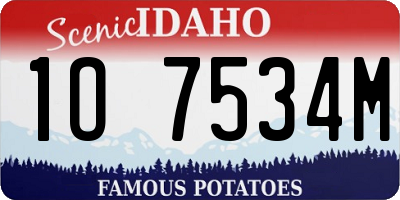 ID license plate 1O7534M