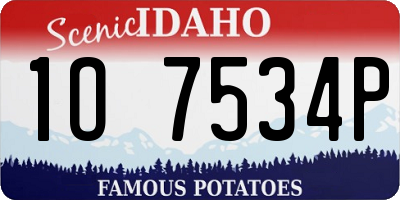 ID license plate 1O7534P