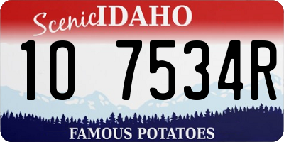 ID license plate 1O7534R