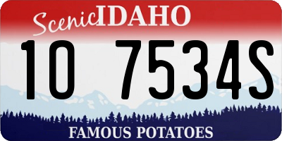 ID license plate 1O7534S