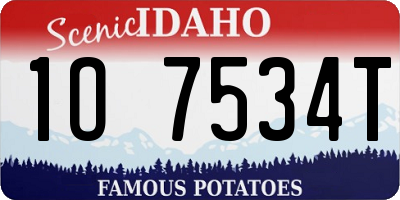 ID license plate 1O7534T