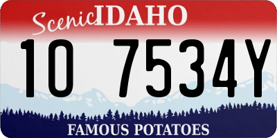 ID license plate 1O7534Y