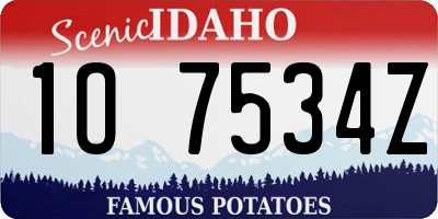 ID license plate 1O7534Z