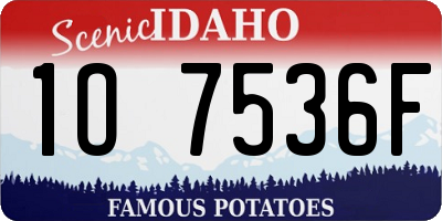 ID license plate 1O7536F