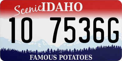 ID license plate 1O7536G