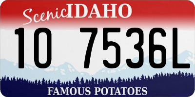 ID license plate 1O7536L