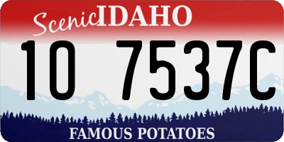 ID license plate 1O7537C