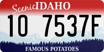 ID license plate 1O7537F