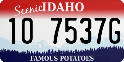 ID license plate 1O7537G