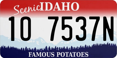 ID license plate 1O7537N