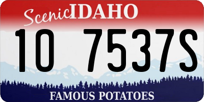 ID license plate 1O7537S
