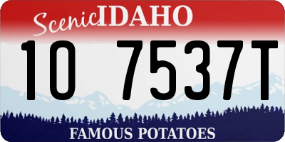 ID license plate 1O7537T