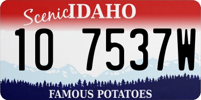 ID license plate 1O7537W