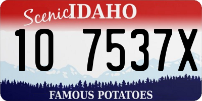 ID license plate 1O7537X