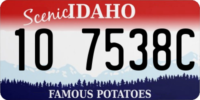 ID license plate 1O7538C