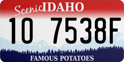 ID license plate 1O7538F