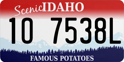 ID license plate 1O7538L