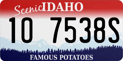 ID license plate 1O7538S