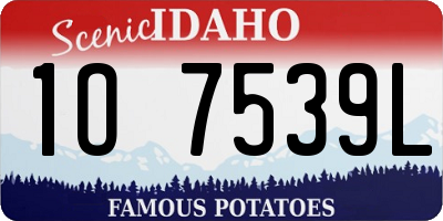 ID license plate 1O7539L