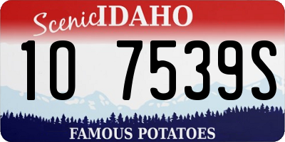 ID license plate 1O7539S