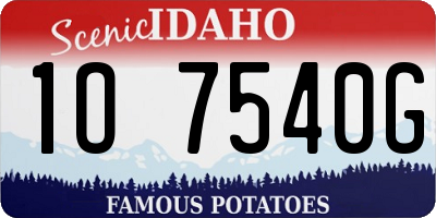 ID license plate 1O7540G