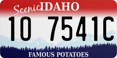 ID license plate 1O7541C