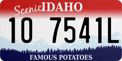 ID license plate 1O7541L