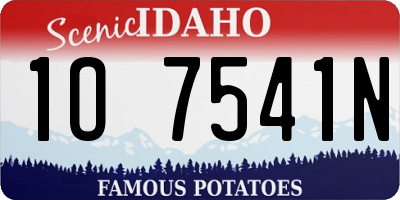 ID license plate 1O7541N
