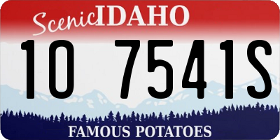 ID license plate 1O7541S