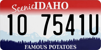 ID license plate 1O7541U