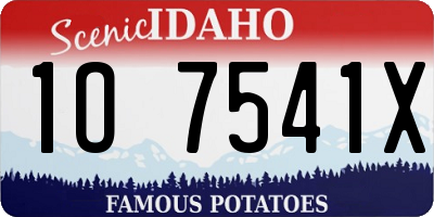 ID license plate 1O7541X