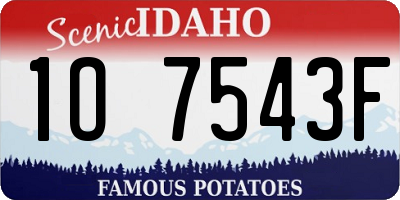 ID license plate 1O7543F