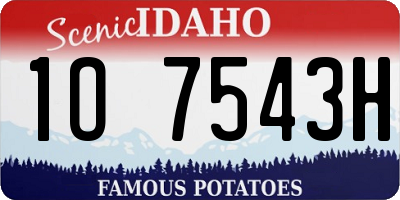 ID license plate 1O7543H