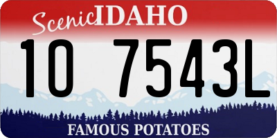 ID license plate 1O7543L