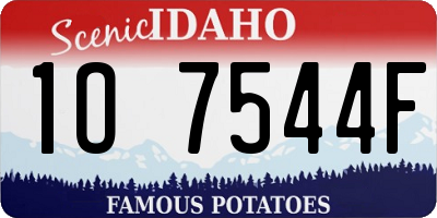 ID license plate 1O7544F
