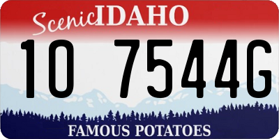 ID license plate 1O7544G
