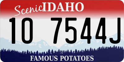 ID license plate 1O7544J