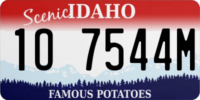 ID license plate 1O7544M