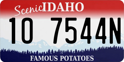 ID license plate 1O7544N