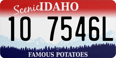 ID license plate 1O7546L