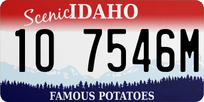 ID license plate 1O7546M