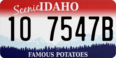 ID license plate 1O7547B